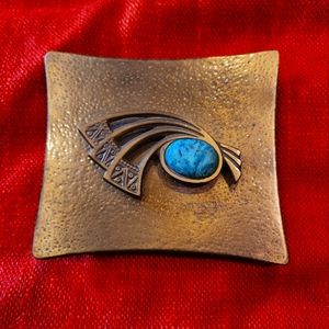 Brass and Turquoise Jewellery Box